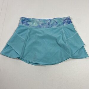 Athleta Girl Skort Youth Medium 8-10 Blue Activewear Built In Shorts Skirt